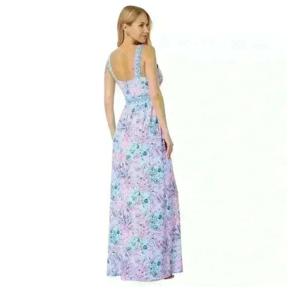 NWT Lilly Pulitzer Sz 10 Serena V-Neck Maxi Item# 10 - Picture 2 of 9